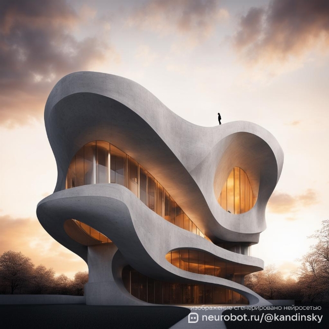 Здание с футуристичной архитектурой