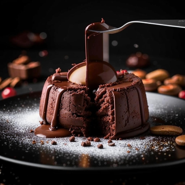 Шоколадный лава-кейк