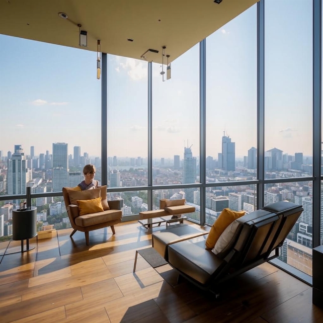 Пентхаус с видом на город