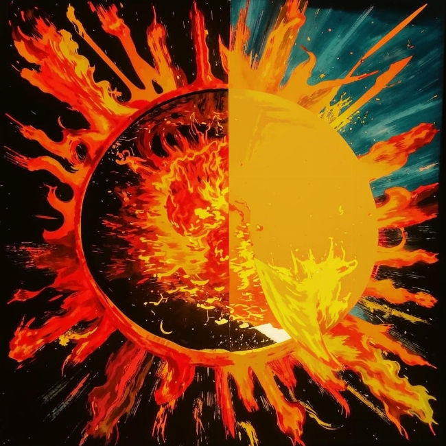 Горящее солнце