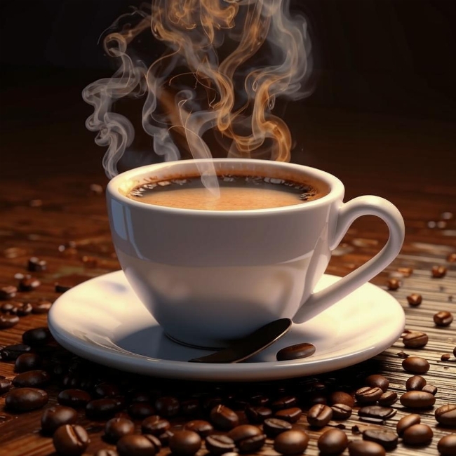 Парящая чашка кофе