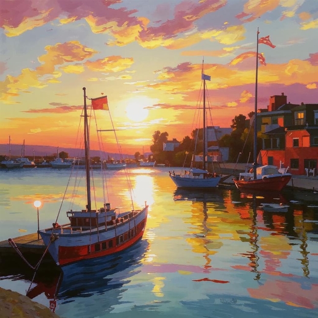 Гавань на закате