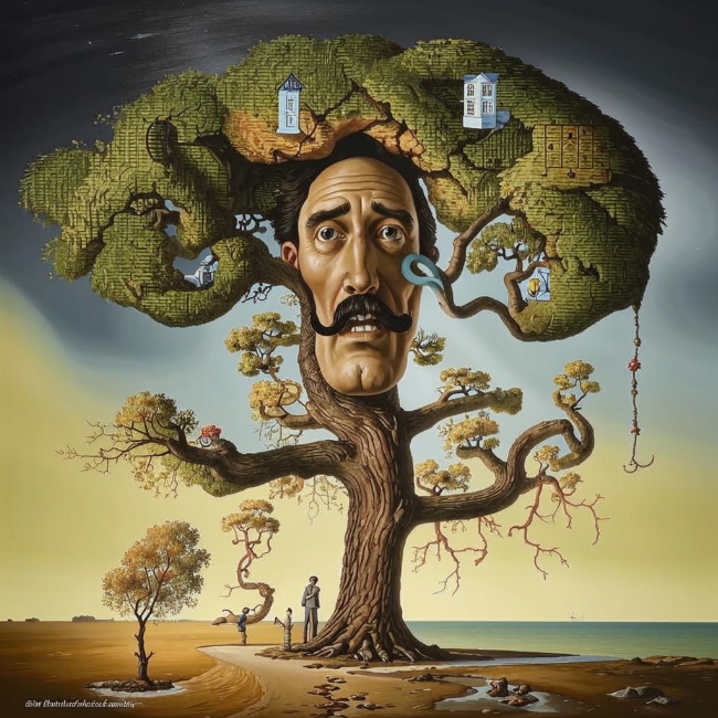 Усы Дали на дереве