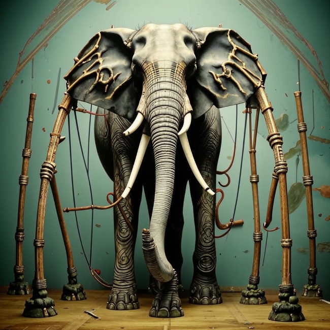Слон с паучьими ногами