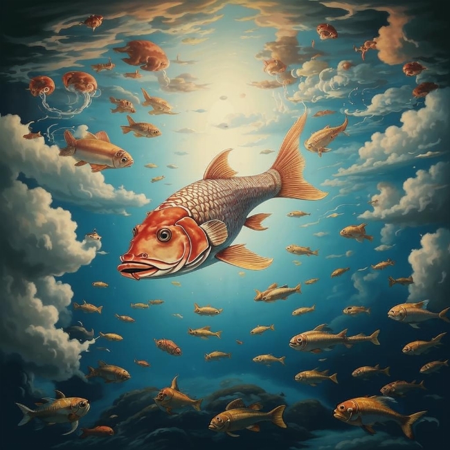 Рыбы, плавающие в небе