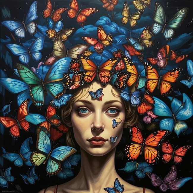 Голова, полная бабочек