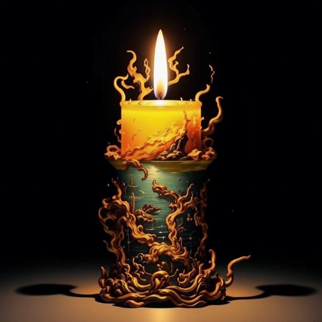 Свеча, горящая в обратную сторону