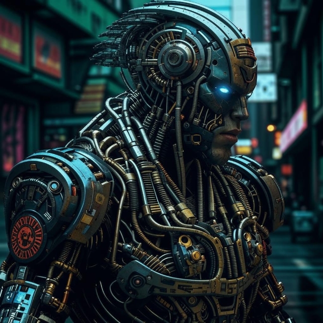 Киберпанковый байкер