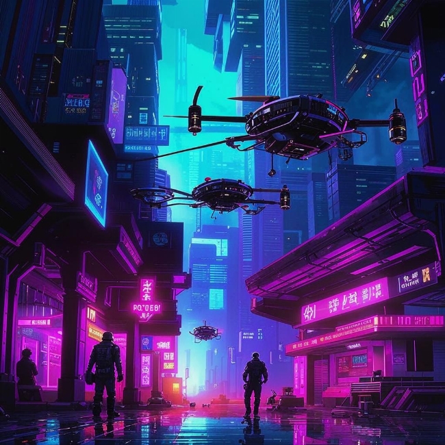Футуристические полицейские дроны