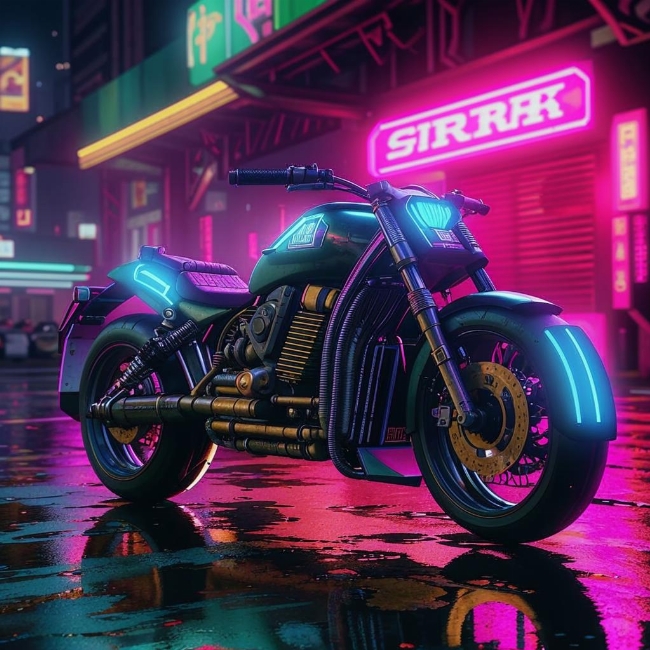 Киберпанковый мотоцикл