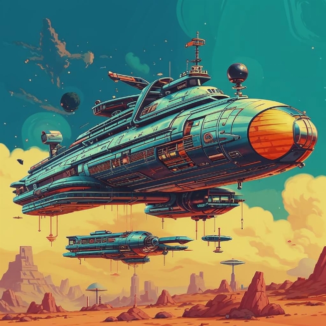 Ретро-космический корабль