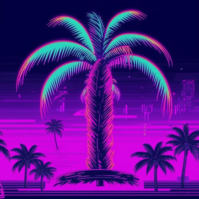 Неоновая пальма