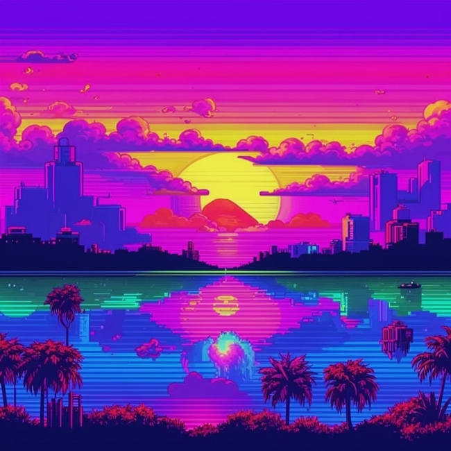 Пиксельный закат