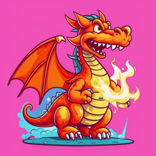 Огнедышащий дракон