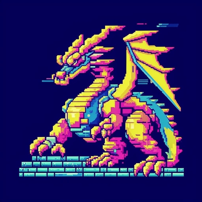 Пиксельный дракон