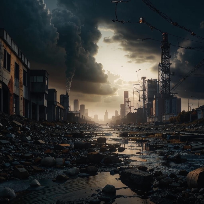 Небо, наполненное загрязнением