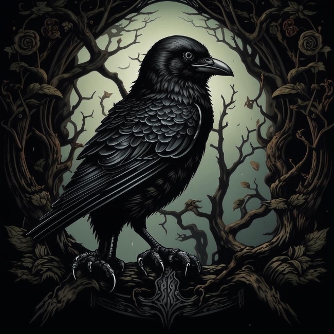 Ворон на ветке