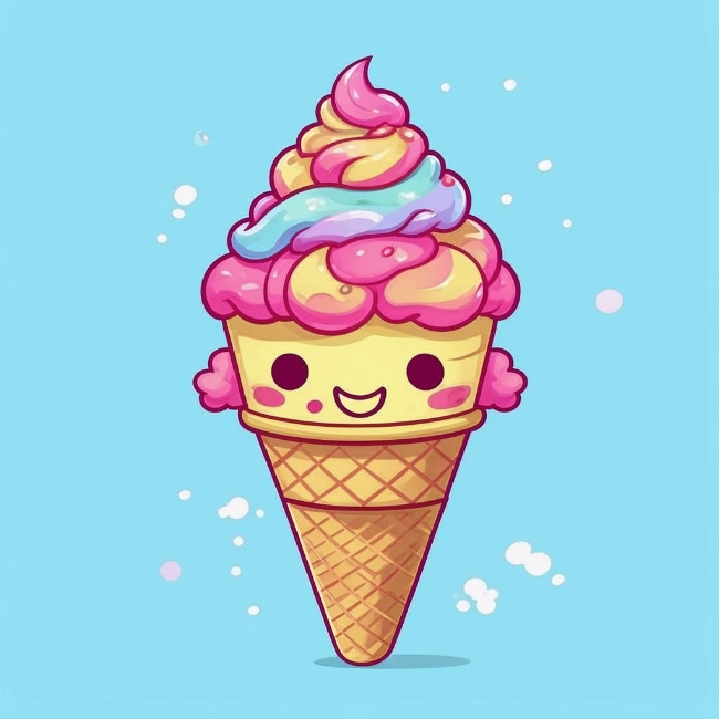 Улыбающийся рожок мороженого