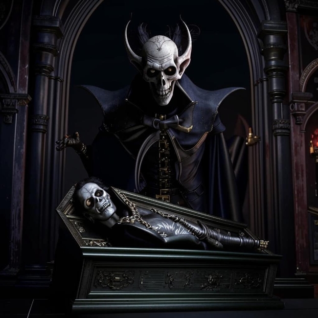 Вампир вылезает из гроба