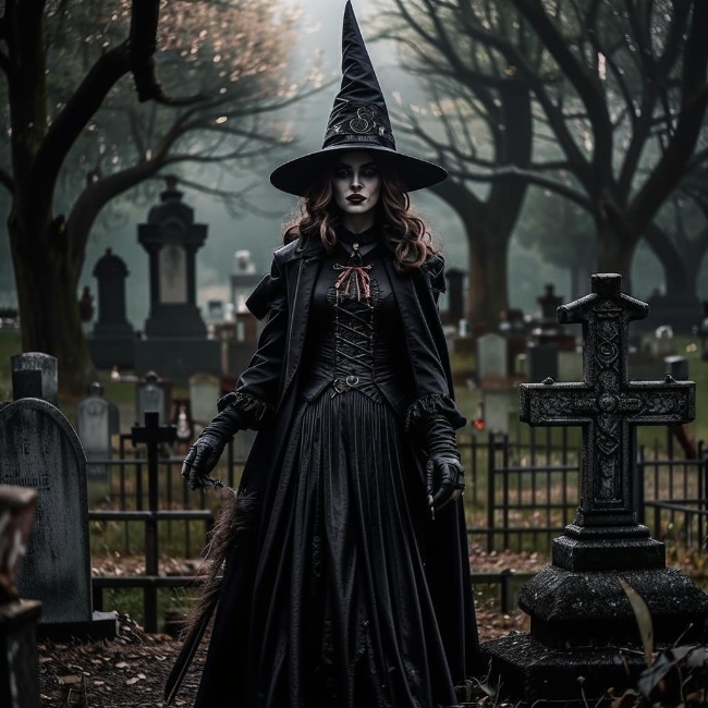 Ведьма на кладбище