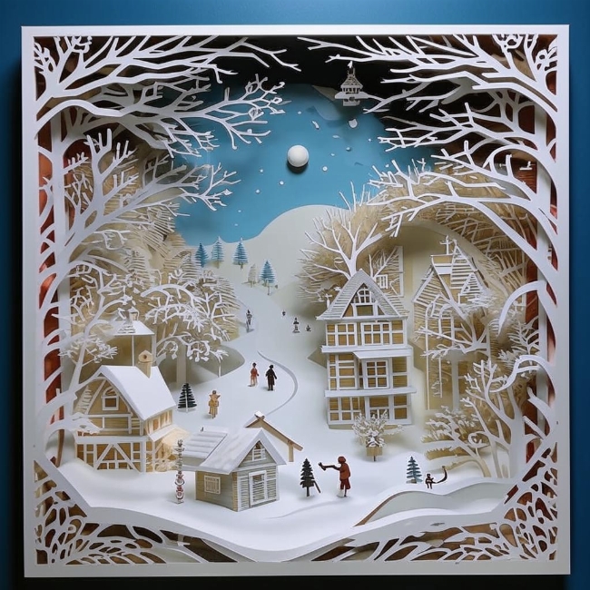 Снежная зимняя сцена