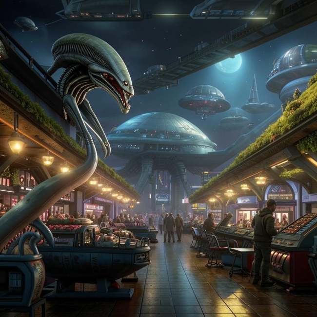 Рынок на планете пришельцев