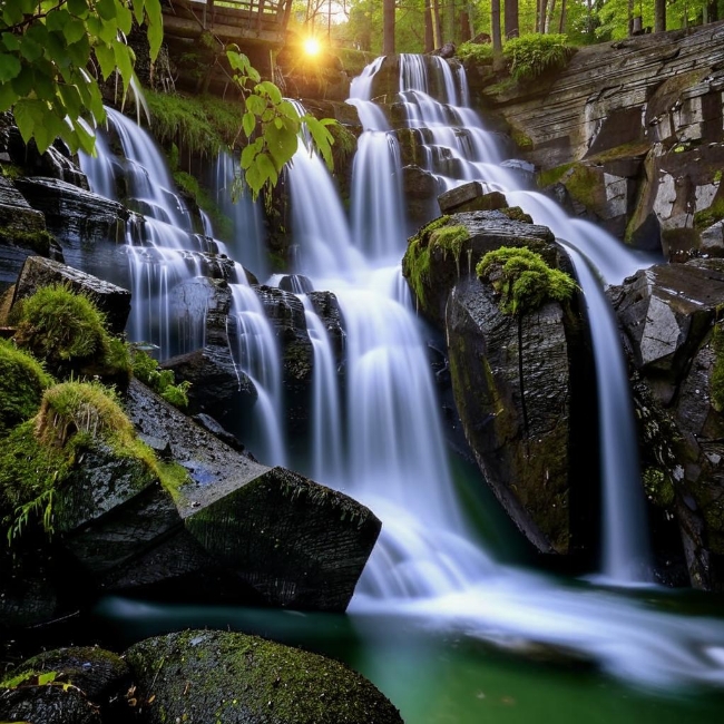 Каскадный водопад