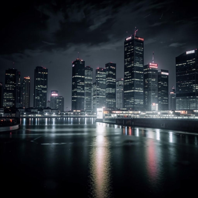 Городской пейзаж ночью