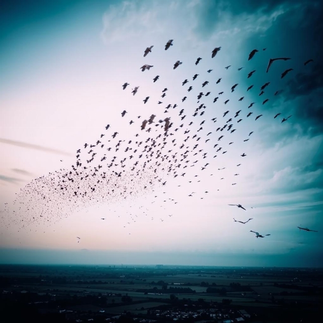 Летящие птицы