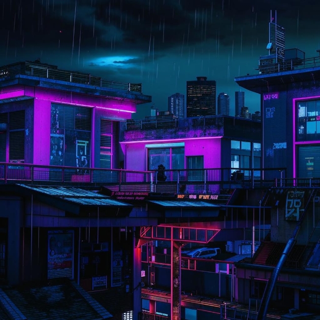 Окрытая лунным светом крыша