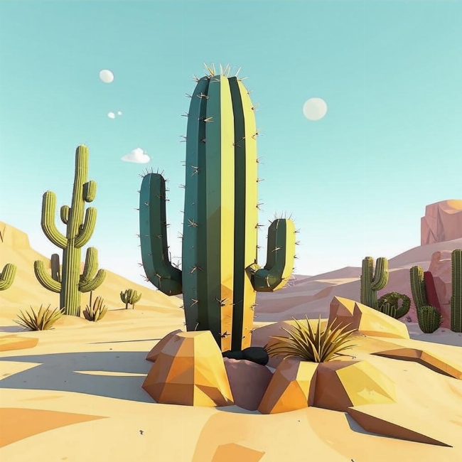 Кактус в пустыне