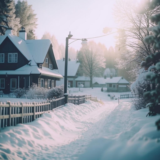 Заснеженная деревня