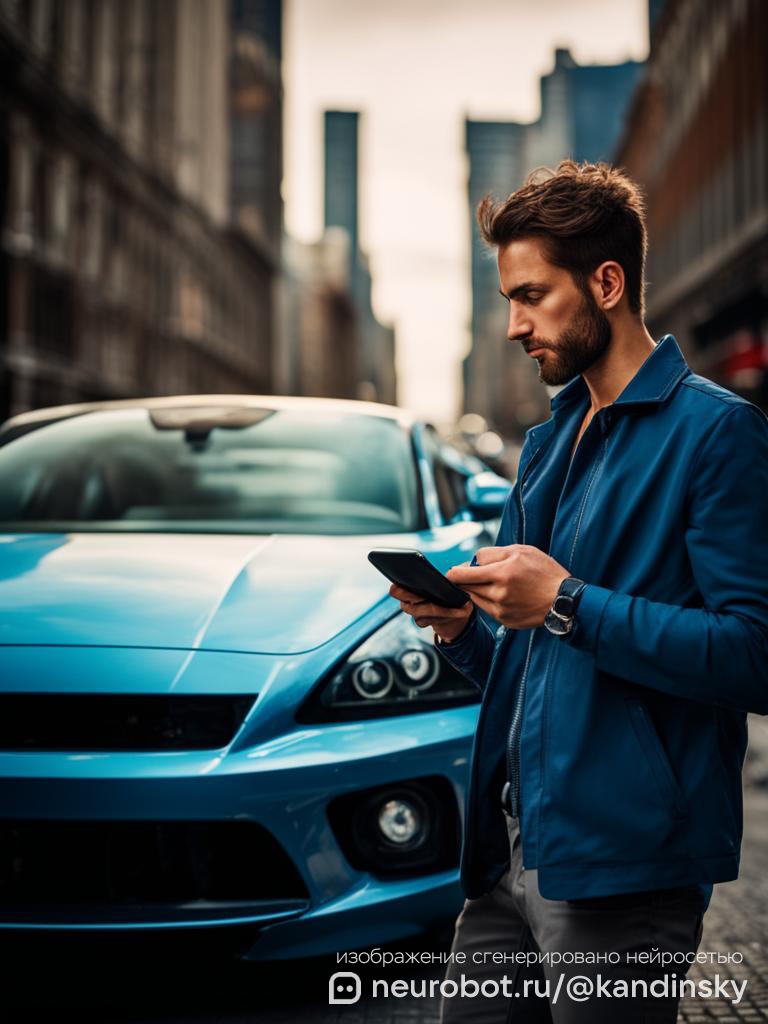 Продажа и установка автомобильной сигнализации промт для нейросети Кандинский, 9:16