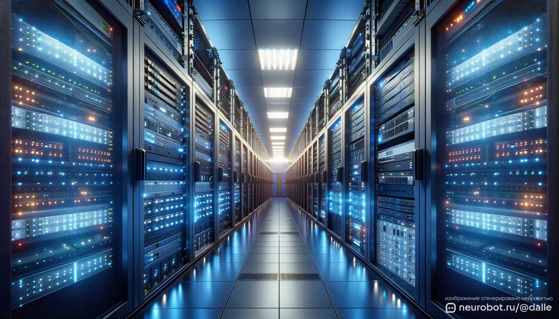 Современный и стильный центр обработки данных промт для нейросетей