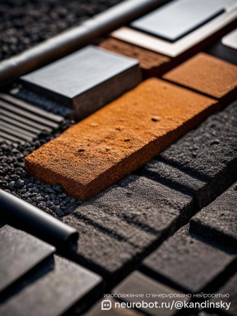 Продажа материалов для строительства дорог, например, гравия, асфальтобетона промт для нейросети Кандинский, 9:16